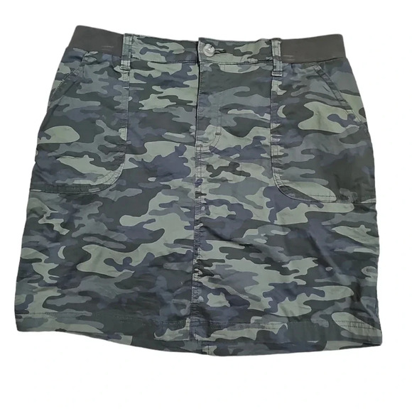 Lee Riders Womens 10 Mini Skirt Green Camo Cotton Y2K Grunge Streetwear - Picture 2 of 5